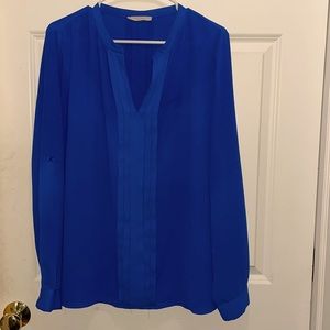 41 Hawthorn womens XL royal blue long sleeve blouse